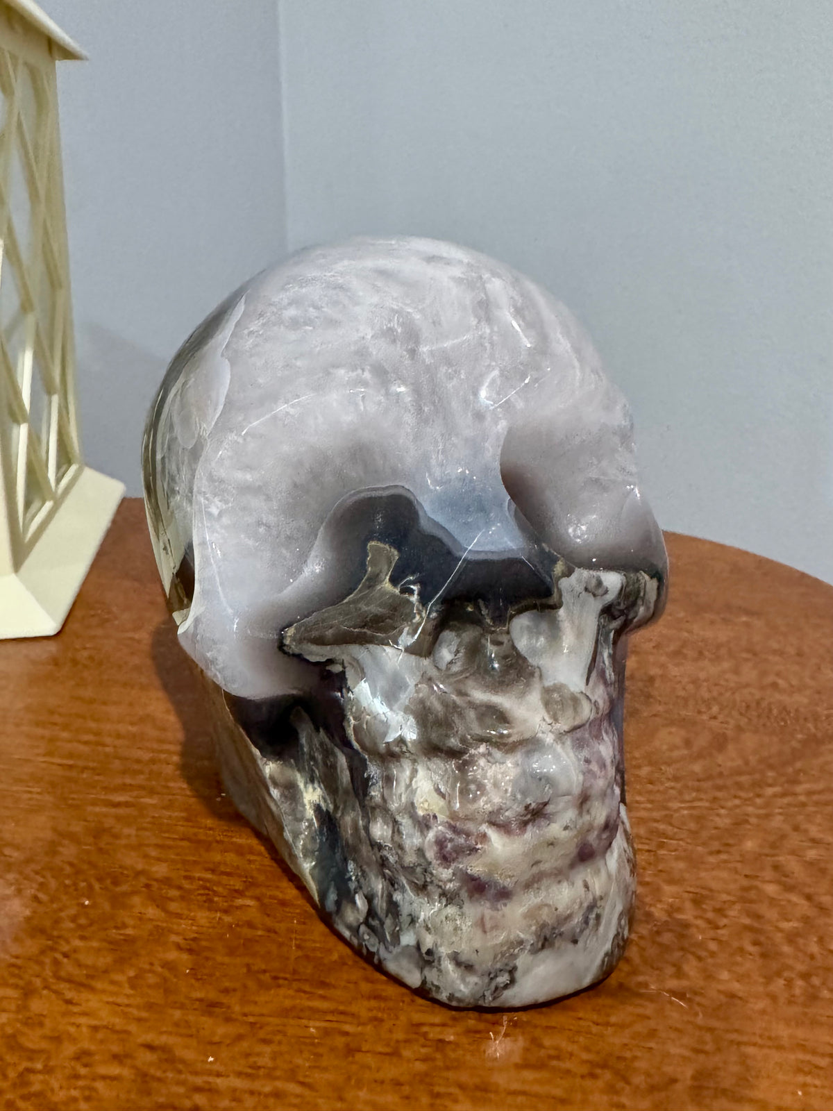 4.06 LB UV Reactive Volcano Agate Skull | Large Fluorescent Green Crystal Skull | One-of-a-Kind Collector Piece